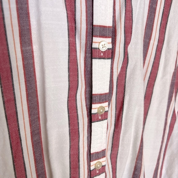 293. LOFT Ladies Striped Shirt - Red and White Small - Picture 5 of 5